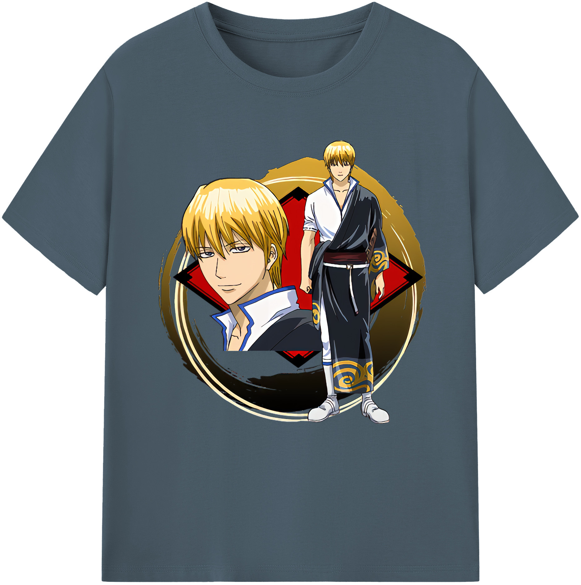 （画像用） ぎんたま 坂田銀時（さかたぎんとき） 神楽 志村新八（しむら しんぱち） GINTAMA Sakata Gintoki Kagura Shimura Shinpachi 綿100％半袖Tシャツ（フロントプリント）